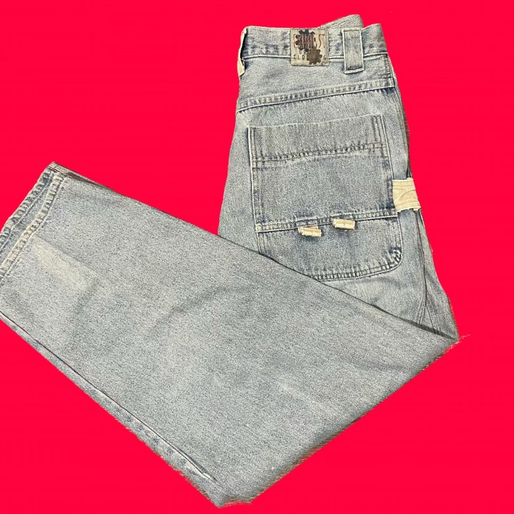 SOLD ON DEPOP VINTAGE EXHAUST URBAN CLOTHING JEANS